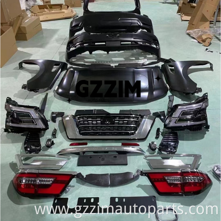 Plastic Front & rear Bumper Grille Full Sets Bodykit Parts Old To New Upgrade Parts For Nissan Patrol 2020